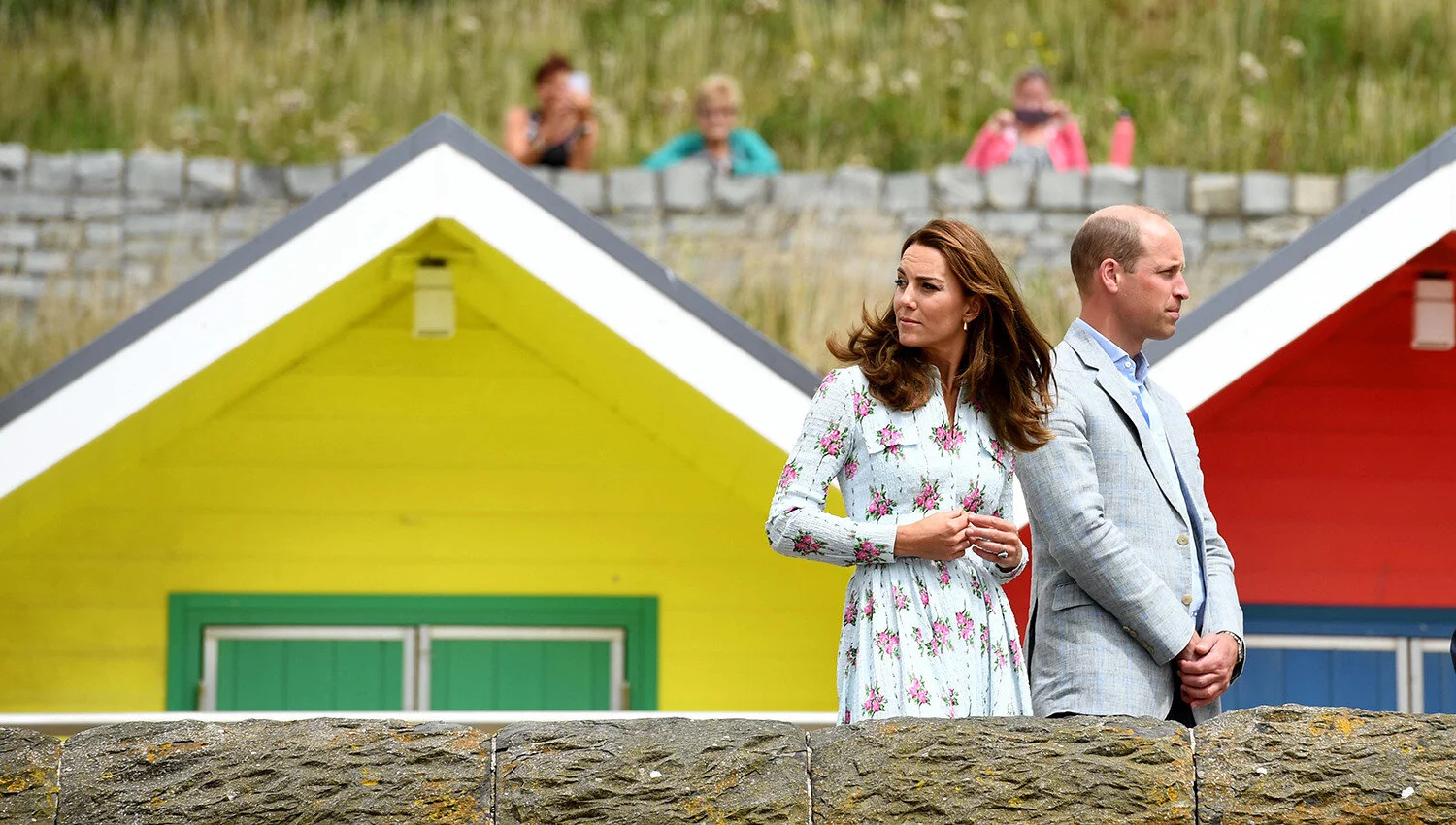 Prince william and kate middleton during a visit to barry island